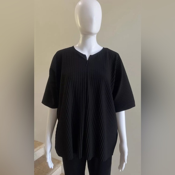COS Pleated Short Sleeve Top Blouse, Size Medium, Black - Picture 10 of 10